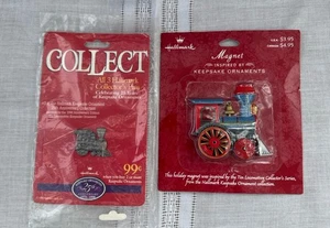 Vintage Hallmark Blech Lok Magnet & 1998 #3 Zug Pin OVP Weihnachten - Bild 1 von 8