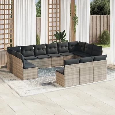 Vidaxl Gartenmöbel Sofa Garnitur Gartengarnitur Garten Sitzgruppe 14tlg. Schwarz - Bild 1 von 4