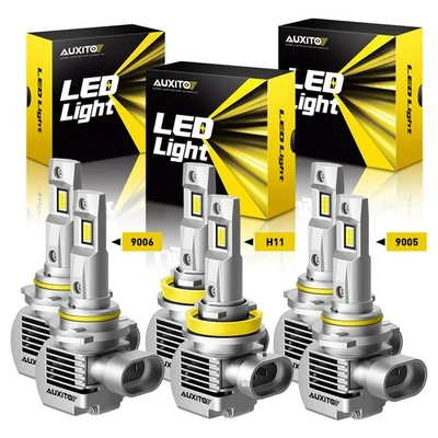 AUXITO 6X 9005+9006+H11 Combo LED Headlights Kit Beam High/Low Bulbs 6500K White - Image 1 of 4