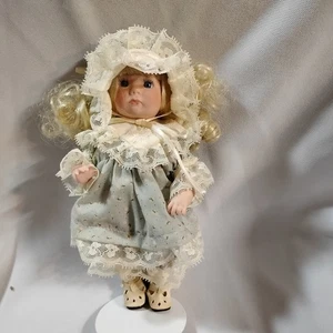 Vintage Angel Locke Puppe - #111 - 8 Zoll - Porzellan Gesicht - blonde Locken - Bild 1 von 4