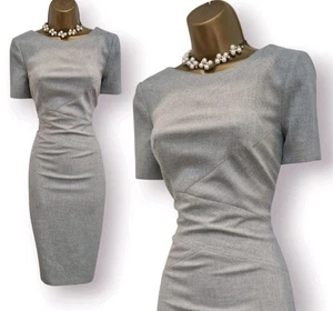 Karen Millen UK 12 BNWT Grey Panelled Waistband Wiggle Pencil Work Dress - Picture 1 of 12