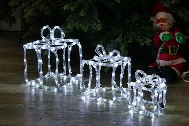 GARTENPIRAT Decorazione Natalizia Luci di Natale Confezione Regalo Set di 3 Tubo Luminoso