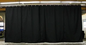 Black Stage Curtain/Backdrop/Partition, 11 H x 30 W, Non-FR - Picture 1 of 1
