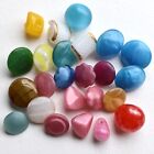 Lot Small Diminutive Vintage Glass Buttons Design in Glass MoonGlow 5/16 - 7/16"