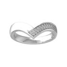925 Sterling Silver 0.2ct Diamond Fashion Ring for Women Size 7 Clarity-I2I3