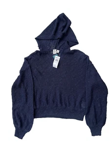 Sudadera con capucha tejida Roxy para mujer Together Again estado de ánimo índigo talla M nueva con etiquetas 100 % algodón - Imagen 1 de 8