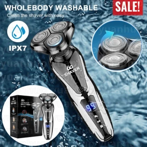 Electric Razor Men USB Rechargeable Rotary Shaver Beard Trimmer Shaving Wet/Dry - Picture 1 of 12