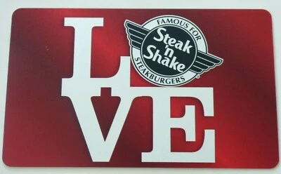 Steak 'n Shake Gift Card LOVE Silver Foil Burger Restaurant-Collectible-NO Value - Image 1 of 2
