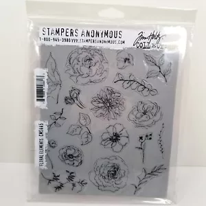 Estampillas adhesivas anónimas de Tim Holtz 7"X8,5"-elementos florales CMS-445 - Imagen 1 de 4