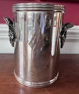 Enfriador de vino vintage plateado con asas de uva y vid - Imagen 1 de 7