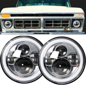 Pair 7" LED Projector Headlights Fits 1953-1977 Ford F-100 F-250 F-350 Pickup - Picture 1 of 12