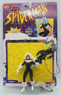 Figura de acción Spider-Man serie animada Spider Wars gato negro ToyBiz 1996 juguetes Foto 1 de 4