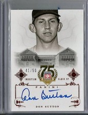 2014 Panini Hall of Fame 75th Anniversary Don Sutton Red Auto Card #41/50
