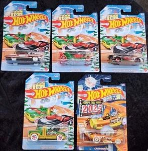 Hot Wheels Navidad 5 Coches Set Edición Limitada 1:64 Diecast Coleccionables 2024 - Imagen 1 de 2