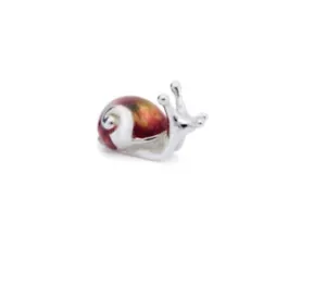 More details for saturno sterling silver and enamel snail - fully hallmarked silver 