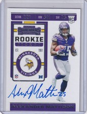 Alexander Mattison 2019 Panini Contenders Rookie Ticket Rc On Card Auto