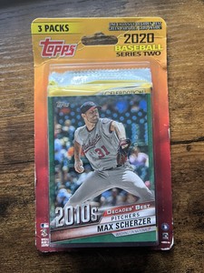 2020 TOPPS SERIES 2 BASEBALL DECADES BEST GREEN PARALLEL 3 PACK  SCHERZER