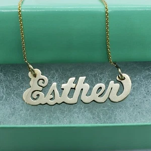 10K massiver Gelbgold handgefertigter personalisierter/individueller Namensanhänger ohne Kette - Bild 1 von 12