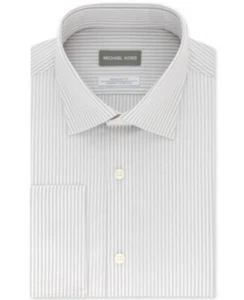 Michael Kors Men's Classic-Fit Airsoft Performance Stretch Shirt Silver 16 32-33 - Picture 1 of 3