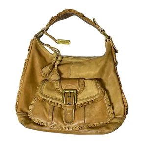 Lockheart Schultertasche OS hellbraun beige Leder Rüschen - Bild 1 von 12