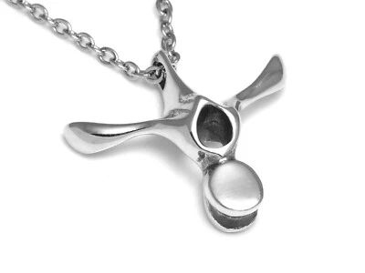 Triceratops Vertebra Necklace, Handmade Dinosaur Jewelry in Pewter - Image 1 of 4
