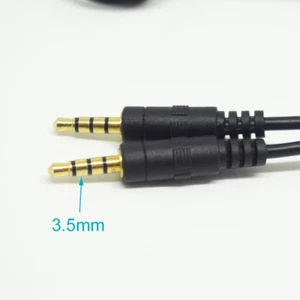 10pcs Black 1.5M/5ft Gold Plated Moulded 3.5mm 4 Pole Male to Male Audio Cable - Picture 1 of 2