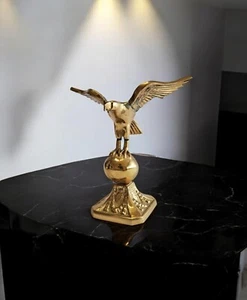 Elegant Brass Eagle Sculpture – Mirror Gold Finish, 17cm, Handcrafted Decorative - Picture 1 of 9