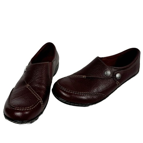 Mocassini slip on marroni Clarks Collection taglia 11 in pelle