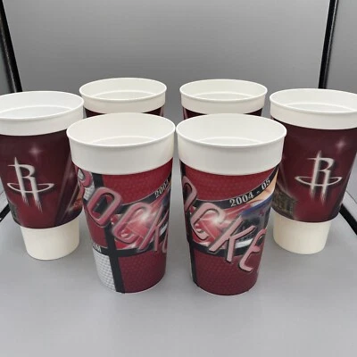 Houston Rockets Souvenir Collector Cup 3D 32 oz 2004 2005 Lot of 6 - Image 1 of 4