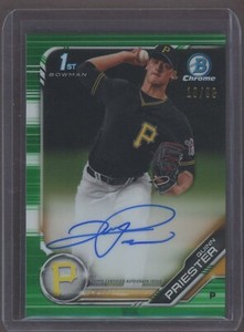 2019 Bowman Chrome Green Refractor Quinn Priester RC Rookie AUTO 10/99