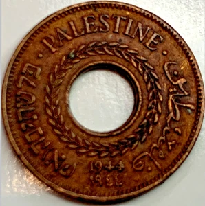 Vintage 1942 & 1944 5 Mils Coins - Palestine WWII Era - Picture 1 of 4