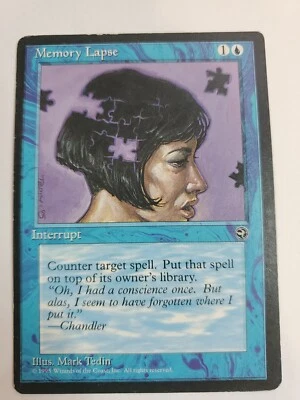 MTG Magic The Gathering Card Memory LapseInterrupt Blue Homelands 1995 - Image 1 of 2