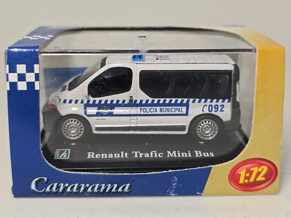 CARARAMA 1/72 RENAULT TRAFIC MINI BUS POLICIA OO MODEL RAILWAY SCALE POLICE CAR - Image 1 of 2
