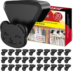 30PCS Space Saving Hangers, Upgrade 40Lb(Max) Heavy Duty Hanger Hooks, Space Sav - Picture 1 of 9