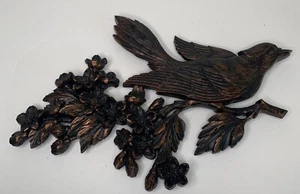 Vintage 50s Coppercraft Guild Bird on Dogwood Wall Plaque 13" Long - Picture 1 of 14