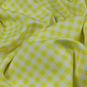 FS130 Tela de Gingham Negro Azul Rosa Amarillo Estampado en Buceo Tartán Cuadrado a Cuadrado - Imagen 1 de 14