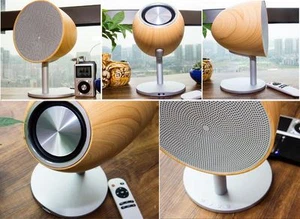 Moderno altavoz de madera inalámbrico Bluetooth de 2 canales con superficie táctil - Imagen 1 de 12