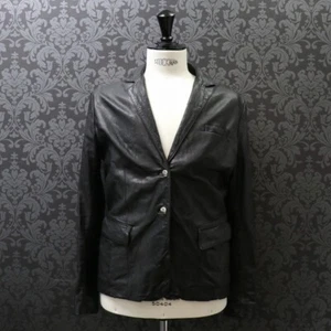 CHROMEHEARTS Washed Lamb Leather 2B Leather Tailored Jacket Cross Button Size:L - Picture 1 of 7