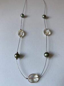 Silpada Citrine, Bronze Freshwater Pearls & SS Necklace