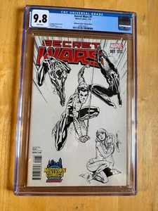 SECRET WARS #1 CGC 9.8! MIDTOWN COMICS EXCLV J SCOTT CAMPBELL SKETCH CVR! - Picture 1 of 4