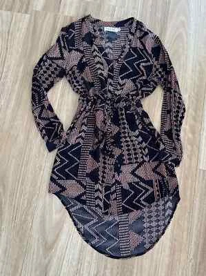 Vestido Camisa Niña Soleada Talla 8 Con Botones Manga Larga Cordón Cintura Informal Foto 1 de 2