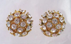 NOLAN MILLER ORECCHINI TIPO BOTTONE STRASS CLIP ONS - Foto 1 di 5
