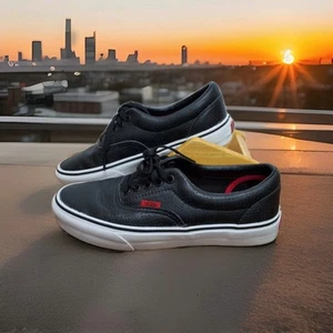 Vans Old Skool Lux Mens Size 6.5 Black Leather Shoes Sneakers Walking College - Picture 1 of 12
