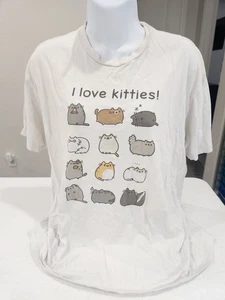 Camiseta Pusheen The Cat Oficial I Love Kitties Para Mujer Talla L Calico Tabby Usada - Imagen 1 de 11