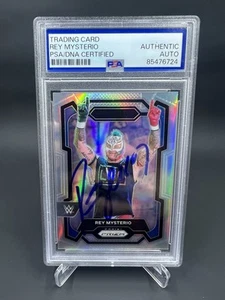 Rey Mysterio Signed 2024 Panini Prizm Silver Prizm IP Auto PSA/DNA WWE - Picture 1 of 2