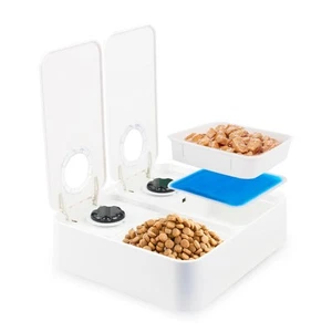 Hundefutterspender mit Timer - 2 Mahlzeiten | Automatischer Katzenfutterspender für Haustiere mit... - Bild 1 von 7