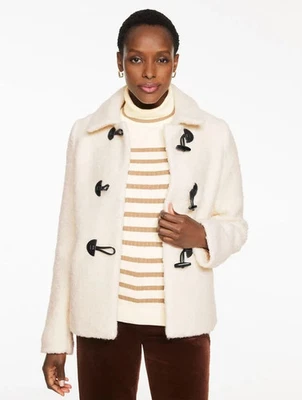 Sherpa Coat at Talbots, NWT $289, All size, color IVORY - Image 1 of 4