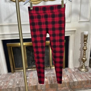 Pantaloni skinny LOFT rosso nero a quadri XS leggings elasticizzati alla caviglia punk tartan - Foto 1 di 6