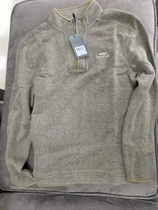 Weird Fish Taupe Grey 1/4 Zip Soft Knit Fleece Size M. BNWT - Picture 1 of 3