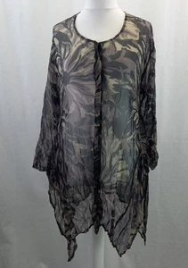 Masia Indianna Blouse Sheer Brown Black Green Size L BNWT - Picture 1 of 19